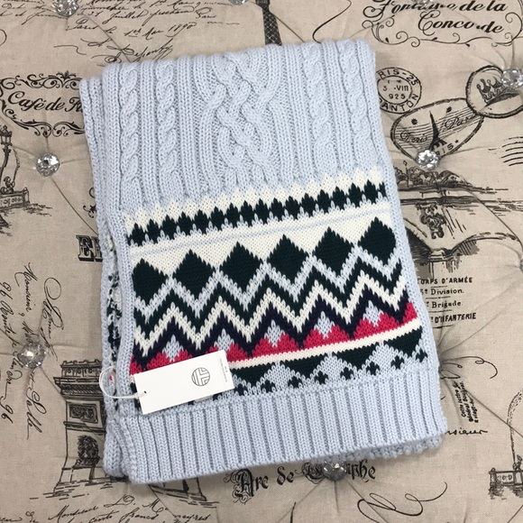 🎁TORY BURCH Performance Merino Fair Isle Scarf - Picture 3 of 9